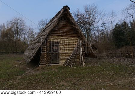 Reconstruction Of A Prehistoric Village In Veneto