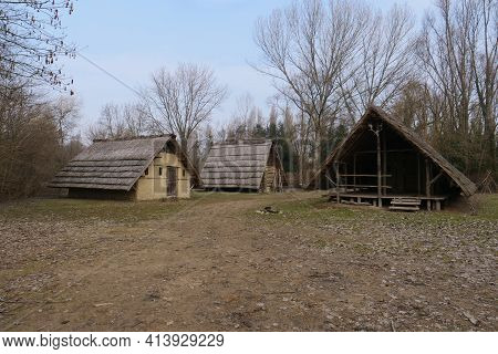 Reconstruction Of A Prehistoric Village In Veneto