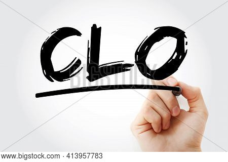 Clo - Chief Legal Officer Acronym With Marker, Concept Background