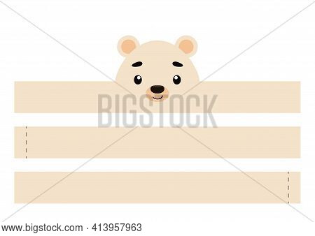 Printable Polar Bear Paper Crown. Party Headband Die Cut Template For Birthday, Christmas, Baby Show
