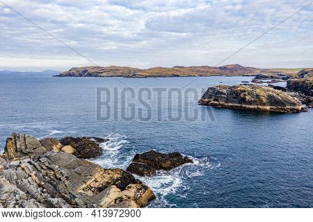 Aerial View Of The Coastline At Dawros In County Donegal - Ireland