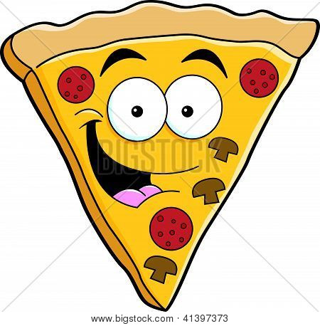 Kreslený pizza plátek