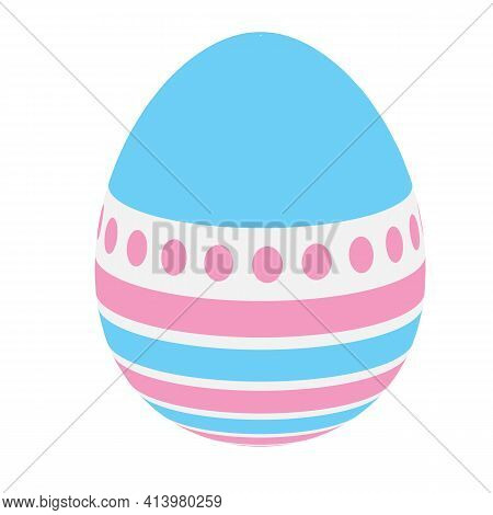 Painted Easter Egg Simple Icon. Vector Illustration