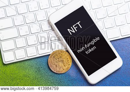 Crypto Art Concept. Blockchain Called Nfts. Digital Collectibles For Cryptocurrencies. Non-fungible