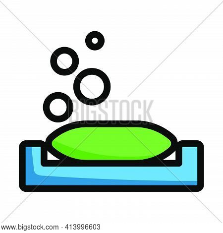 Soap-dish Icon. Editable Bold Outline With Color Fill Design. Vector Illustration.