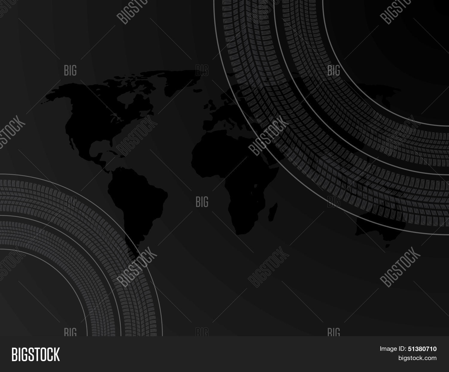 Dark Map Tire Vector & Photo (Free Trial) | Bigstock