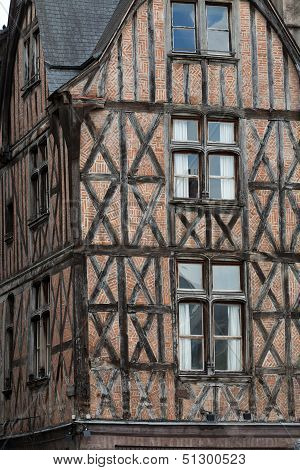 Half-timbered house in Tours Loire Valley France