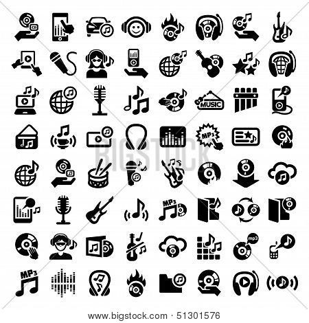 big music icons set