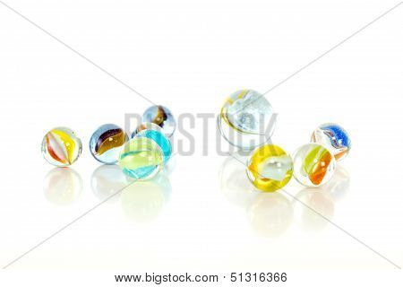 Colourful Marbles On White Background