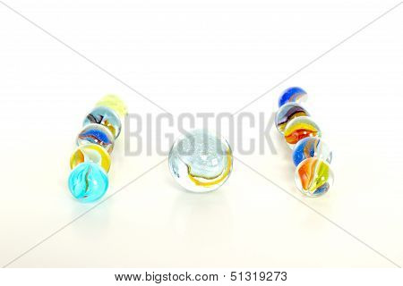 Colourful Marbles On White Background