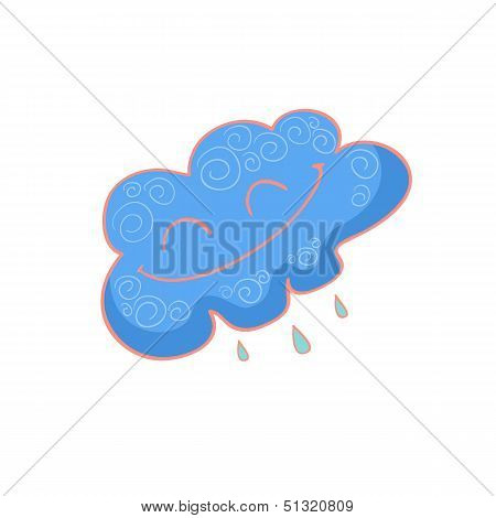 Funny cloud cartoon illustration