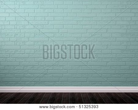 Background  Of Blue Brick And Brown Parquet