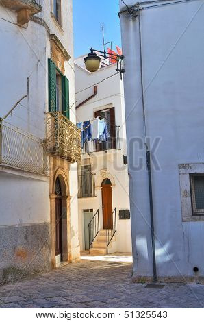 Alleyway in Noci. Puglia, Italy.