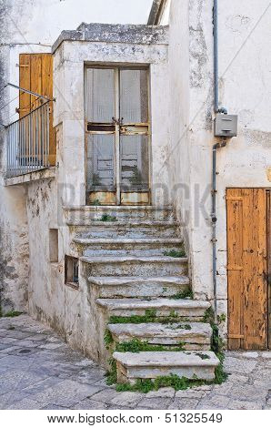 Stairway in Noci. Puglia, Italy.