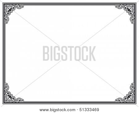 black and white decorative vector frame