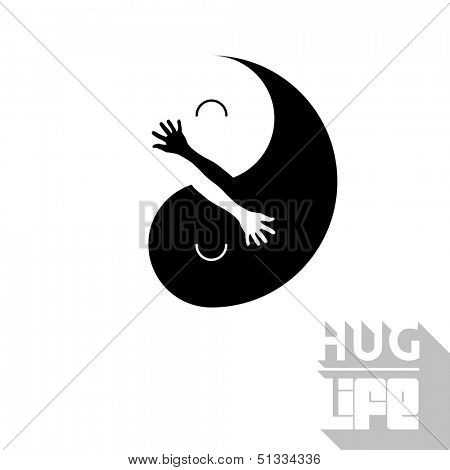 Ying Yang Vector illustration with positive message