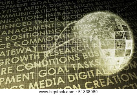 Futuristic Digital Network with Data Communication Art
