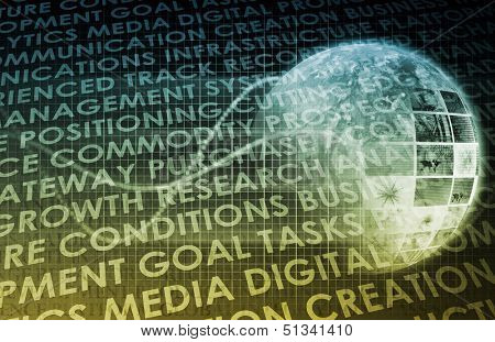 Futuristic Digital Network with Data Communication Art