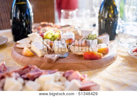 Cheese And Fruits As Appetizer