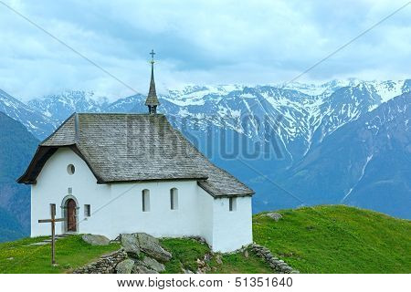 Lovely Old Mountain Church In Village Of Bettmeralp(switzerland)
