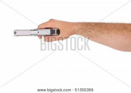 Shooting Style With A Hand Gun From Top View