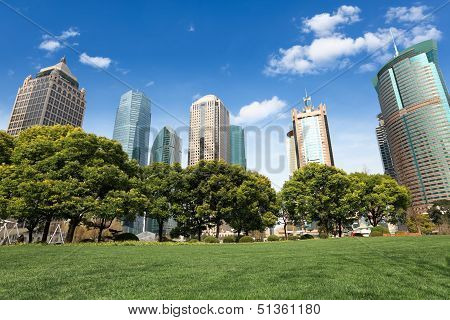 Modern Building With Park