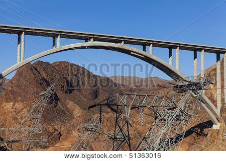 Electricity Towers Surround The Pat Tillman Memorial Bridge In Boulder City, Nv On May 13, 2013