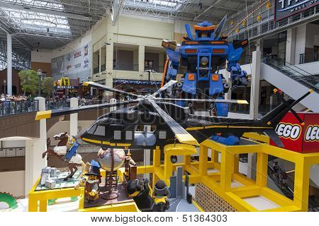 Lifesize Lego Sculptures Greet Shoppers At Mall Of America In Bloomington, Mn On July 06, 2013