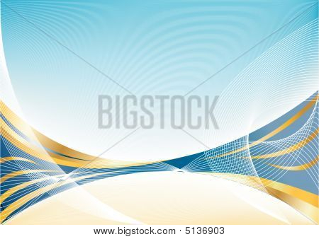 abstrakten blauen gold hintergrund Vektor.
