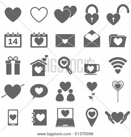 Love Icons On White Background