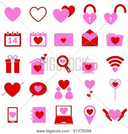 Love Color Icons On White Background