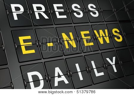 News concept: E-news on airport board