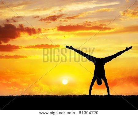 Yoga Handstand Silhouette