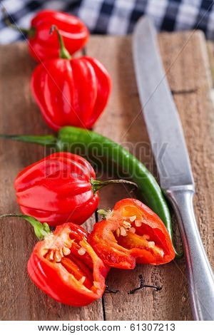 Red And Green Chili Peppers