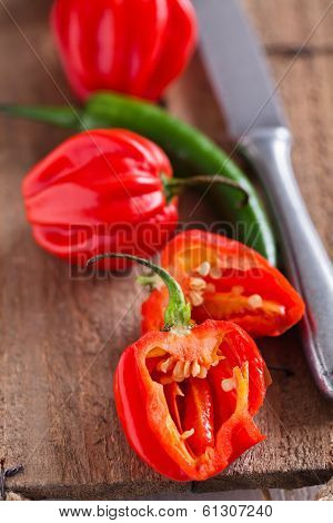 Red And Green Chili Peppers