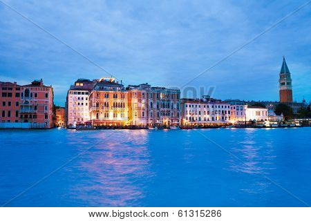 Houses On Grand Canal In Evening