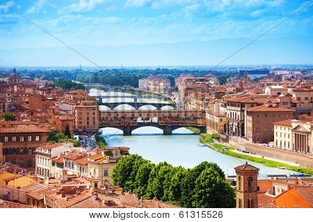 Arno River And Ponte Vecchio