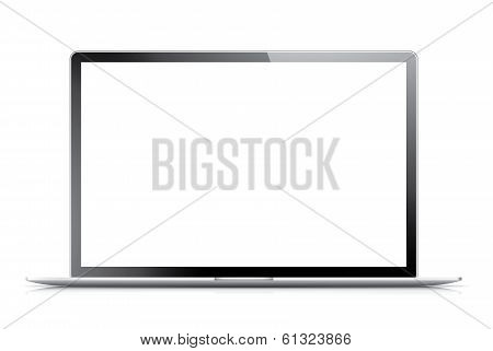 Isolated modern laptop with empty screen. Vector eps10 illustration.