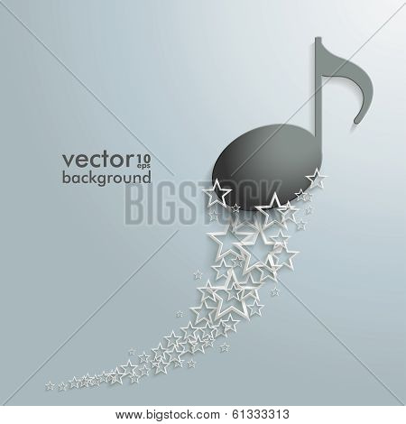 White Stars Dust Black Music Note