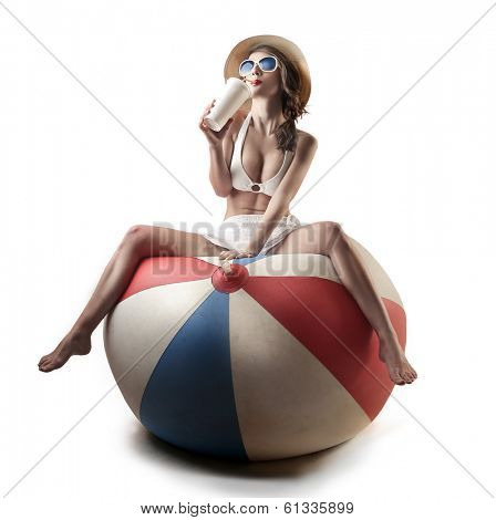 girl on ball