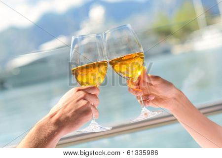 happy young couple having lanch at beautiful restaurant on the beach