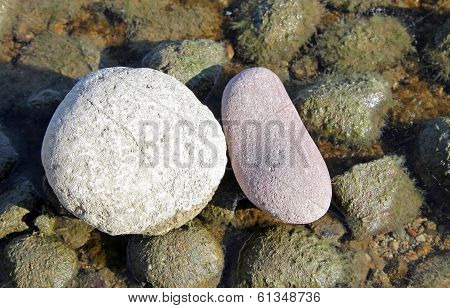Stone beach and water basin Liptovska Mara, Slovakia