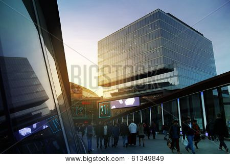 LONDON, UK-MARCH  09, 2014: View of Westfield Stratford City, Shopping Centre in evening light