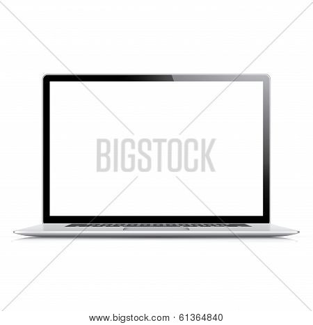 Realistic and very detailed vector laptop isolated on white