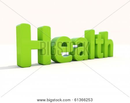 Word health icon on a white background. 3D illustration.