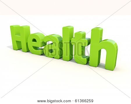 Word health icon on a white background. 3D illustration.