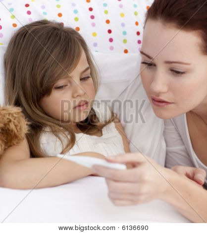 Portrét matky s dcerou je teplota