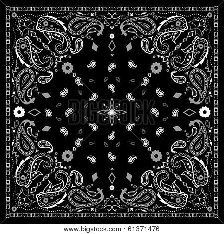 Black Paisley Bandana Pattern