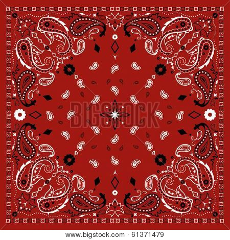 Red Paisley Bandana Pattern