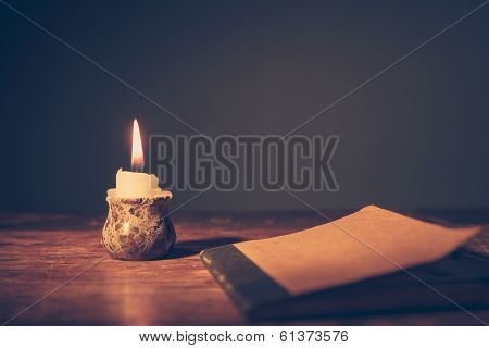 Notebook And Candle